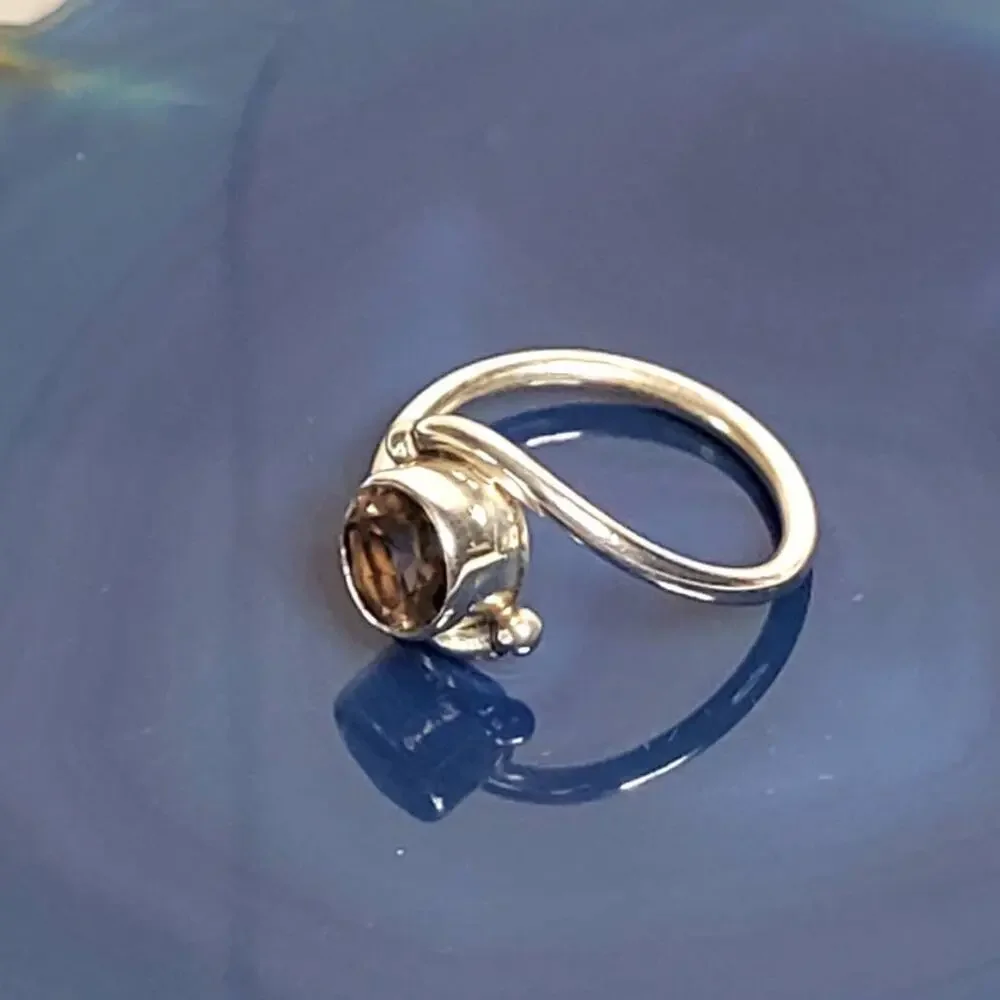 Unbranded .925 Sterling Silver Smoky Quartz Art Deco Ring - Picture 9 of 9